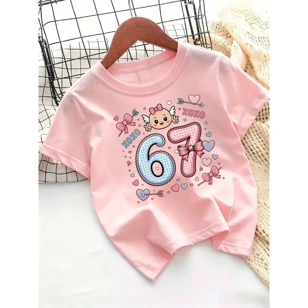 Popular Children's T-shirt Loose Comfortable Casual Simple Versatile Cute Printed Tops T Shirt for Kids Boy Years