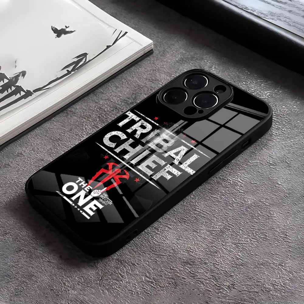 

Чехол для телефона R-Roman Big Dog R-Reigns для IPhone 15 Pro Max14 Pro 12 11 13 Mini X XR XS 16 Plus SE, задняя крышка из закаленного стекла