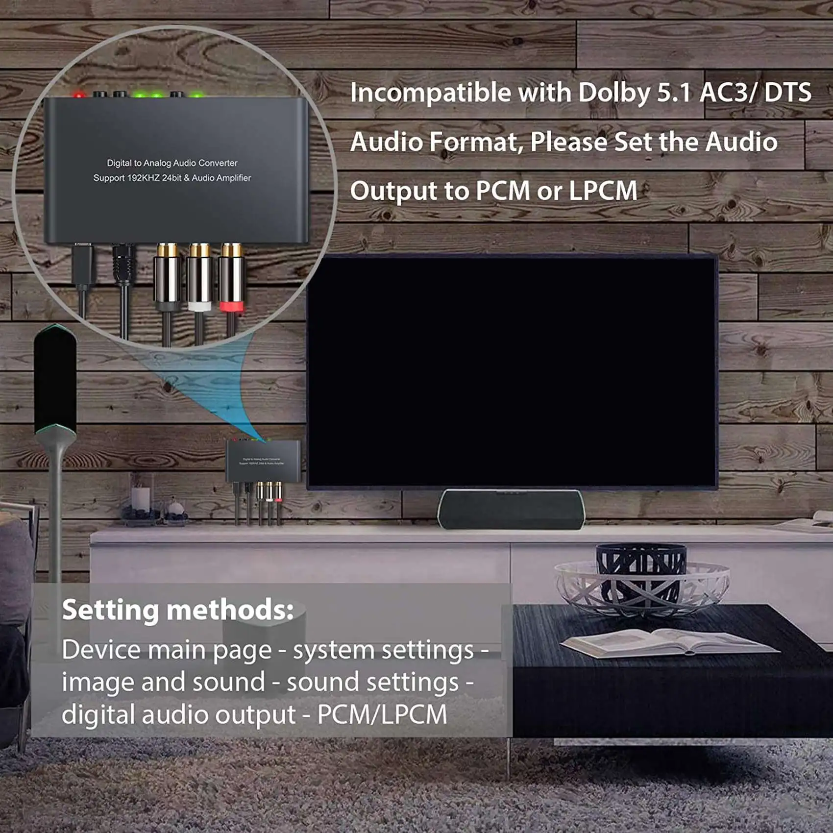 Convertidor de audio digital a analógico con adaptador de control remoto IR_BSH