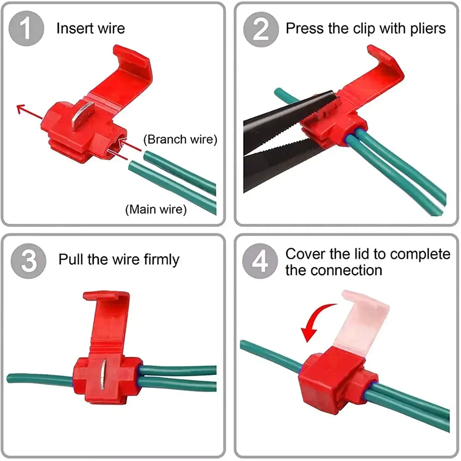 20-50pcs Wire and Cable Connectors Scotch Lock Quick Splice Snap Wire Connectors Crimp Non-destructive No Broken Wire AWG22-18