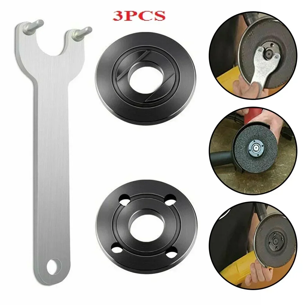 Thread Replacement Angle Grinder Metal Pressure Plate Inner Outer Flange Nut Set Tools For Spindle Thread With Wrench