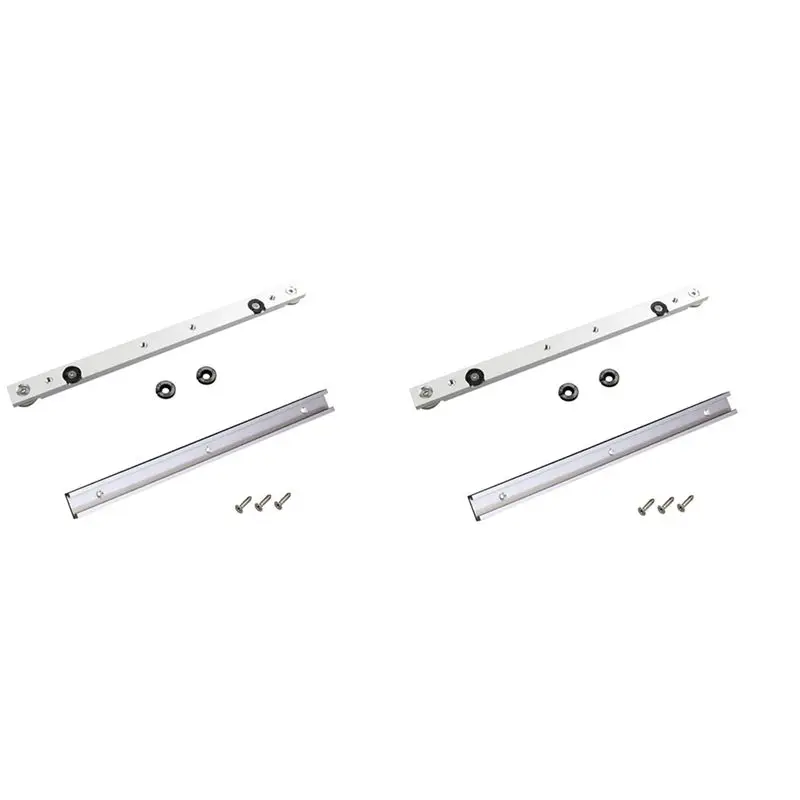 2 Set Aluminum Alloy T-Tracks Slot Miter Track And Miter Bar Slider Table Saw Miter Gauge Rod DIY Woodworking Tools-AT30