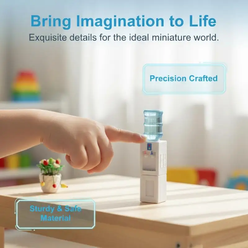 Miniature Food Play Scene Mini Water Dispenser Model Lifelike Collection Ornament for Dollhouse Decor Kids Pretend Play Toy