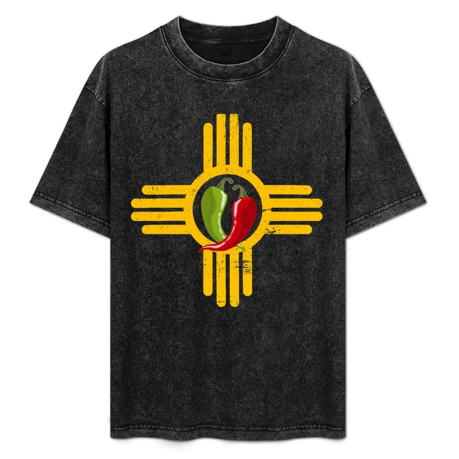 

New Mexico Southwest Zia with Red and Green Chile T-Shirt man t shirt anime t shirts mens t shirt