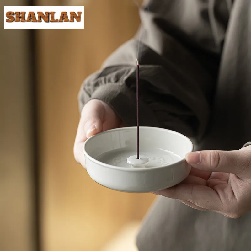 Plant Ash Ruyi Incense Holder Retro Zen Garden Incense Burners Meditation Scented Aromatic Candles Censer Teaset Ornaments Craft