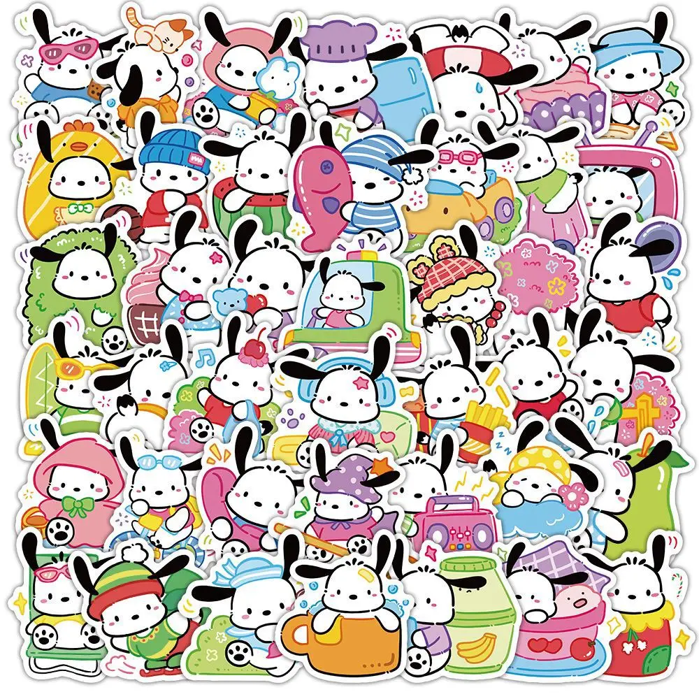 

10/51PCS Sanrio Pochacco Cartoon Stickers for Kids Cute Graffiti Decal DIY Phone Water Bottle Guitar Suitcase Funny Sticker Toys