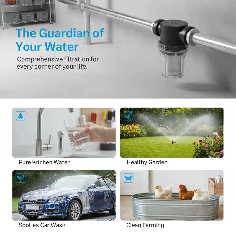 Impurity Prefilter for Garden Watering Anti-Clog Water Filter 1/2'' 3/4'' 1'' Suitable for Farm Lawn Irrigation System
