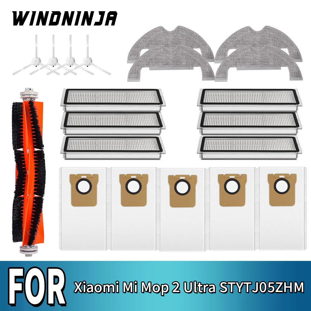 Ersatzteile für Xiaomi Mi Robot Vacuum Mop 2 Ultra STYTJ05ZHM Roboter-Staubsauger Staubbeutel Filter Wischpad Haupt- und Seitenbürste