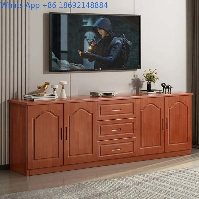 

Solid Wood TV Cabinet Pine Modern Minimalist Small Apartment Living Room Tall Floor Cabinet Bedroom Storage Cabinet