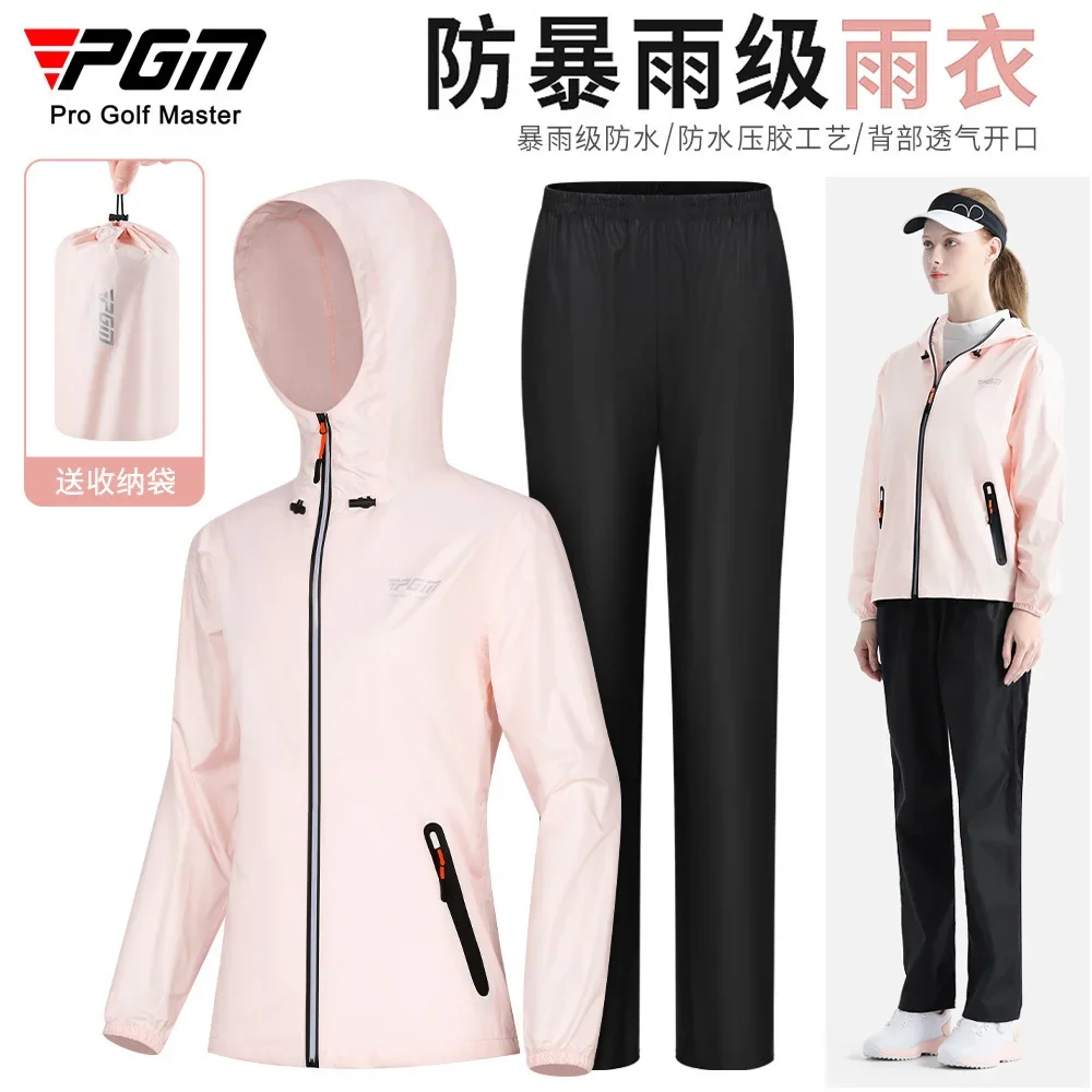 PGM Raincoat Rainpants Suit Unisex Full Body Rainstorm Prevention Jacket Women Men Hooded Split Raincoat Golf Long Pants