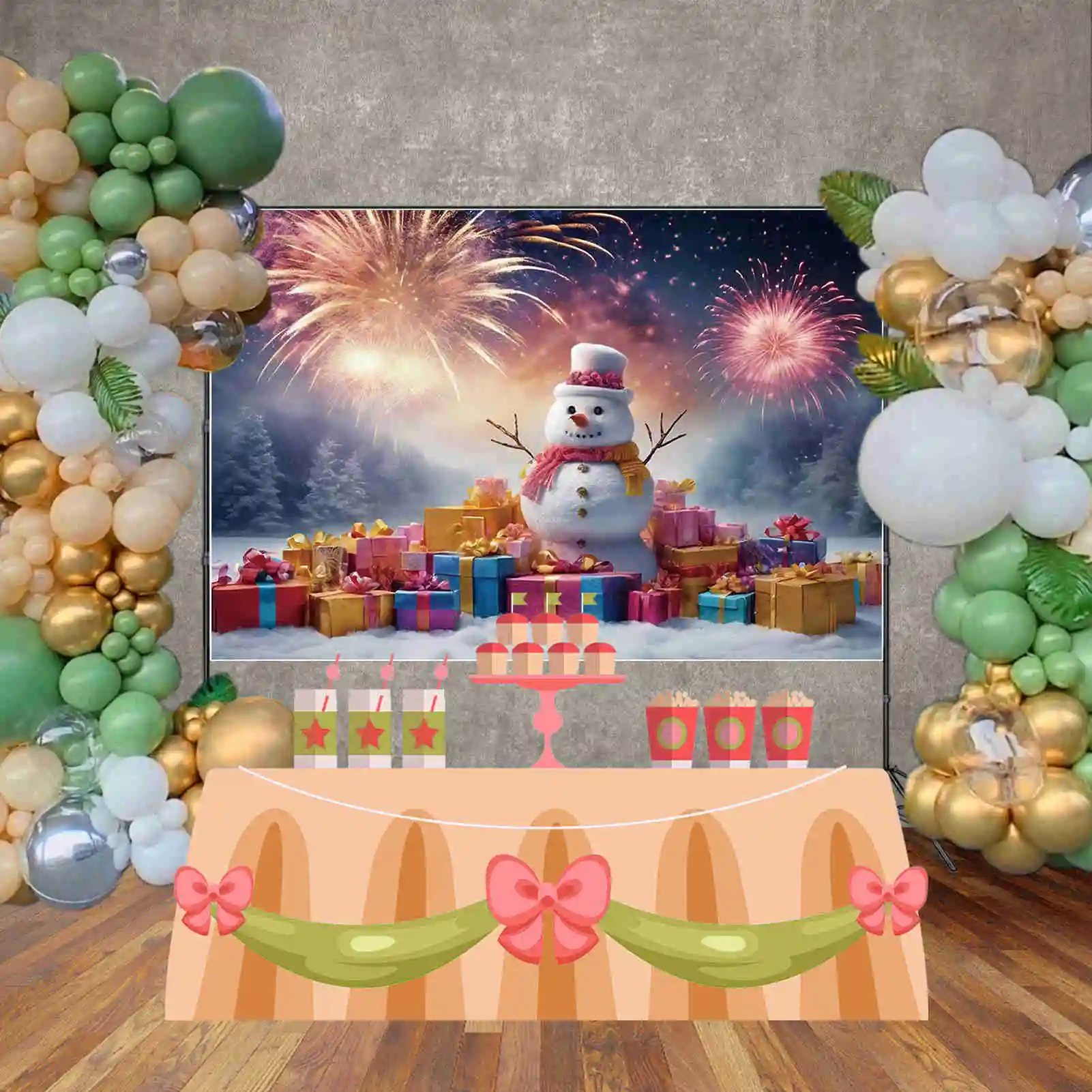 MOON.QG 크리스마스 눈사람 사진 배경 아기 겨울 Photocall 배경 어린이 사진 스튜디오 Photocall 소품