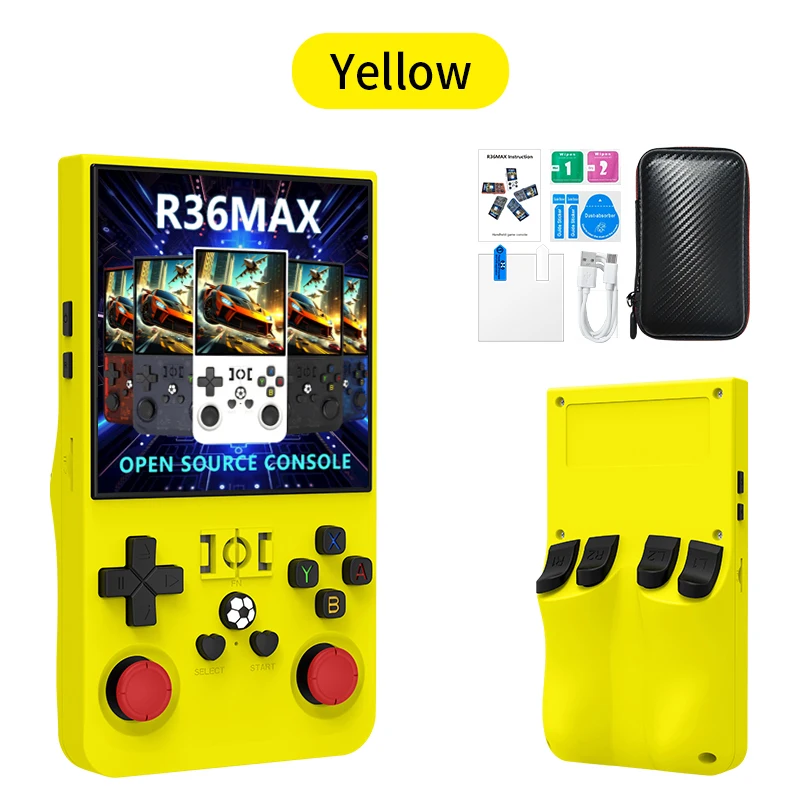R36 Max Originele Console Handheld Game Spelers 4 inch IPS Scherm Open Source Console Retro Pocket Video Player 64G/128G Snel Schip