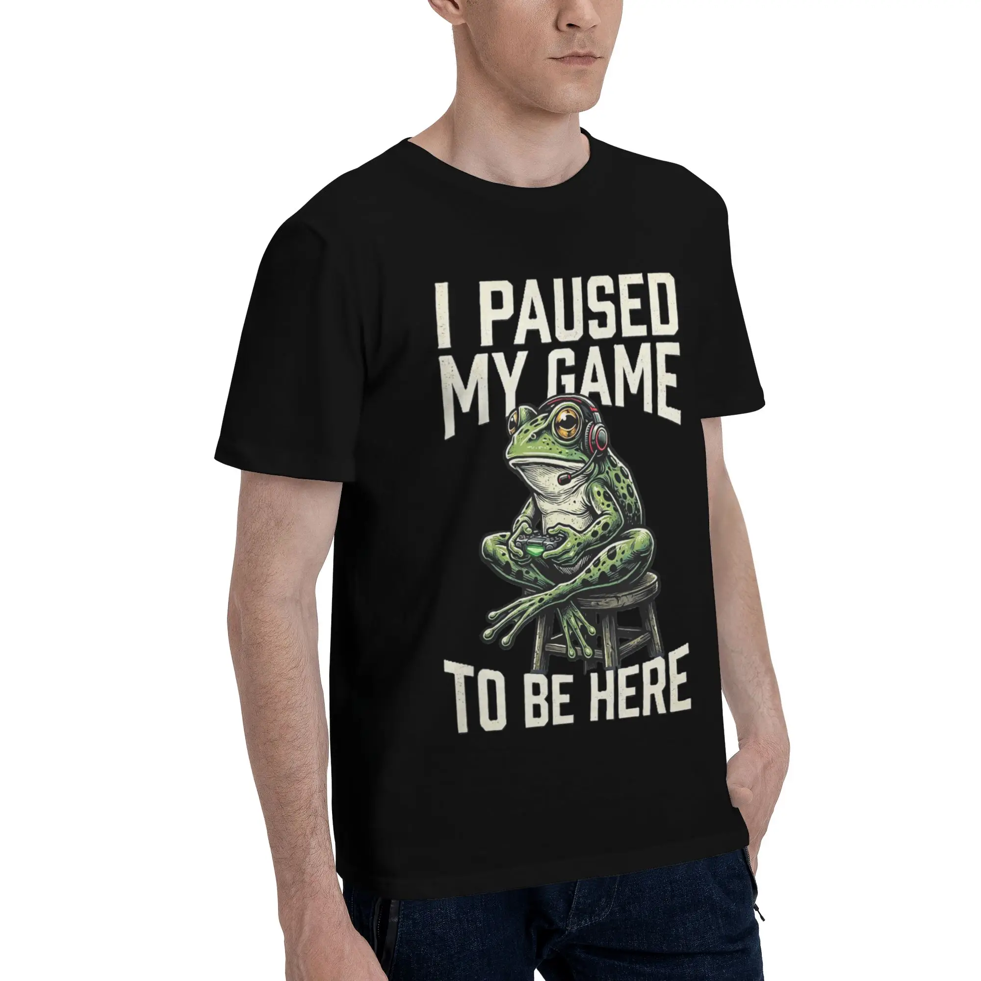 Graphic Printing I Paused My Game To Be Here T Shirt for Men Women  Cotton T-shirts Short Sleeve Tops