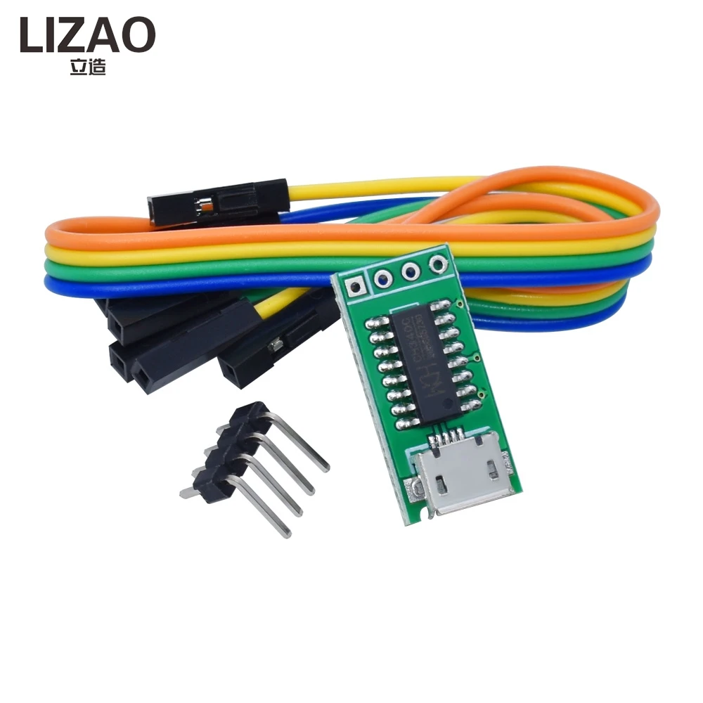 CH340C Micro USB to TTL Serial Module, ISP Download Adapter for STM32/51 MCUs, Supports 5V/3.3V with DuPont Cables