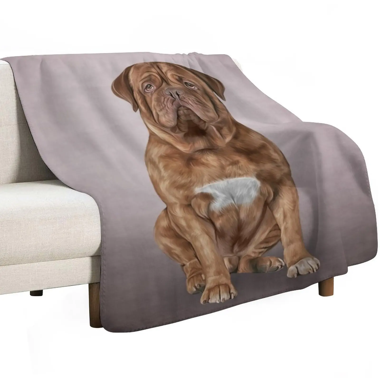 Drawing dog Dogue de Bordeaux Throw Blanket Thermals For Travel Luxury Thicken for winter Multi-Purpose Kid'S Beach Blankets