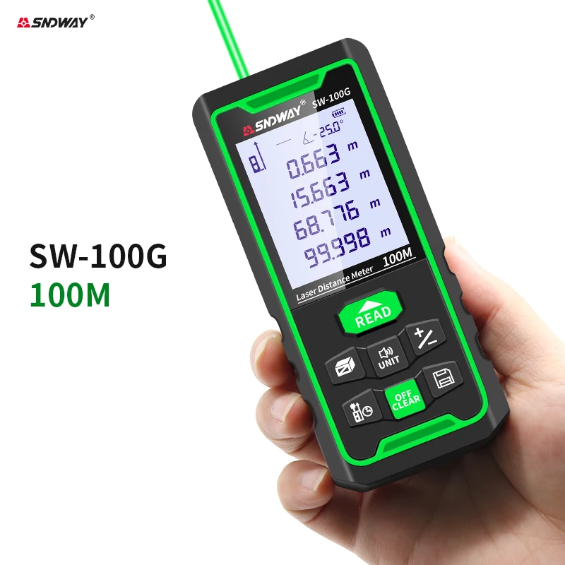 Green Laser Distance Meter Digital Rangefinder 150m 100m 80m 50m Range Finder Tape Measure Electronic Level Ruler Roulette Tools