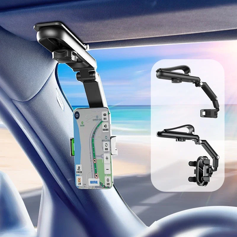 Car Sun Visor Phone Holder 360° Adjust Cellphone Stand Smartphone  Bracket Suit For IPhone Samsung Auto Interior Accessories