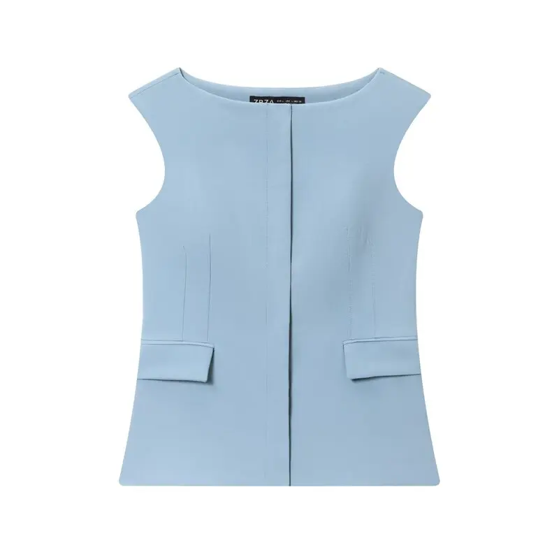 Slim Fit Svel One-oulder Vest Herfst Nieuwe collectie Dames Faion Set met lange broek midden taille Ontwerp 2025, herfstcolle...