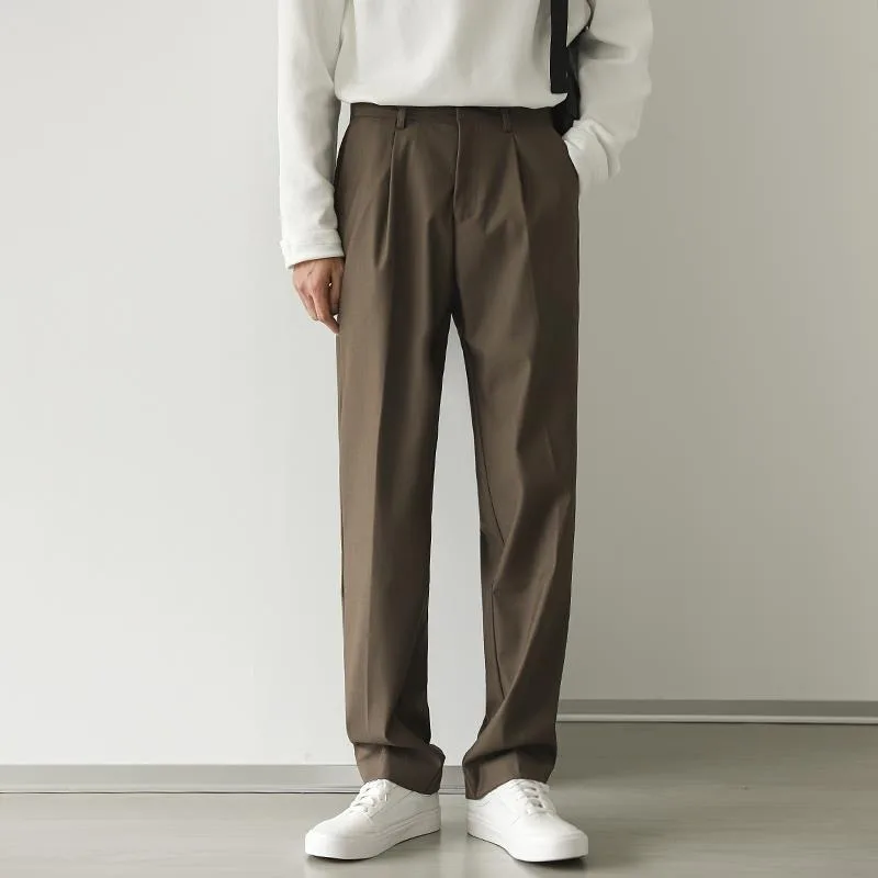 

Men's Loose-Fit Wide-Leg Trousers High Waist Casual Straight-Leg Comfortable Daily Pants