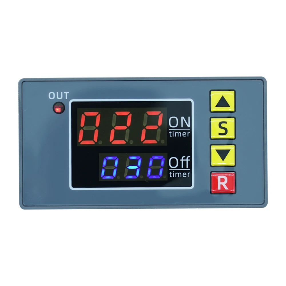 T3231 DC 12V/24V AC 110 220V Digital Time Relay Module Cycle Delay Timer  Dual LED Switch Red Blue Display With Shell