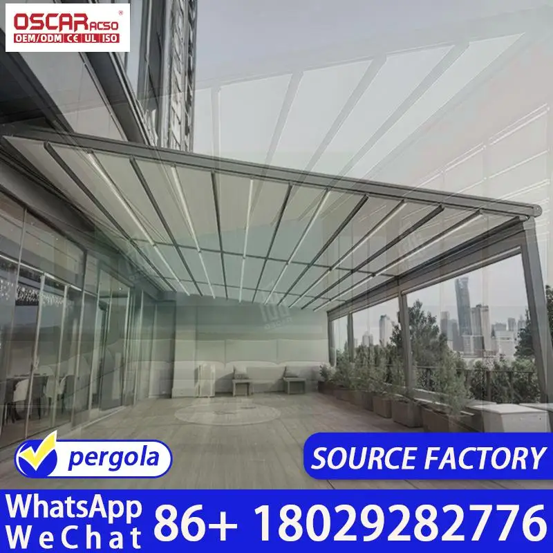 

Retractable Sunshade Awning Electrical Aluminum Alloy Outdoor Furniture for Terrace Classic Style Full Box Retractable Canopy Pe