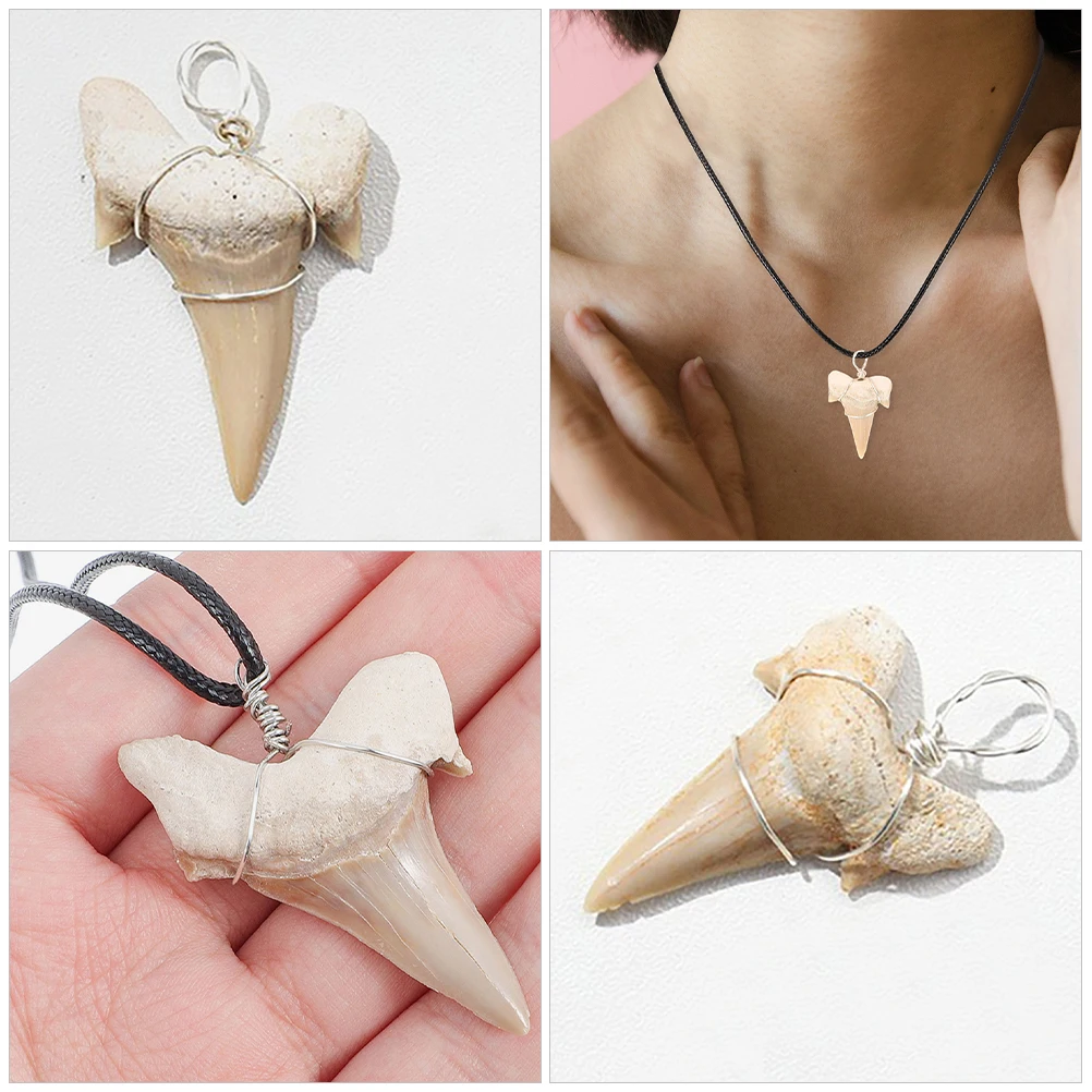 

Shark Tooth Pendant 2-25cm Fossil Charm Light Brown DIY Jewelry Supplies Necklace Bracelet Craft Project Outdoor Men