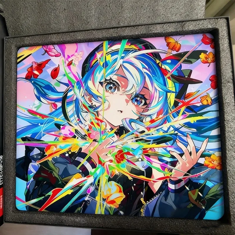 Hear Girl Glass Mousepad Sora Game Mouse Pad Customized Pattern Tempered Gaming Desk Mat Fps Esports Office Game