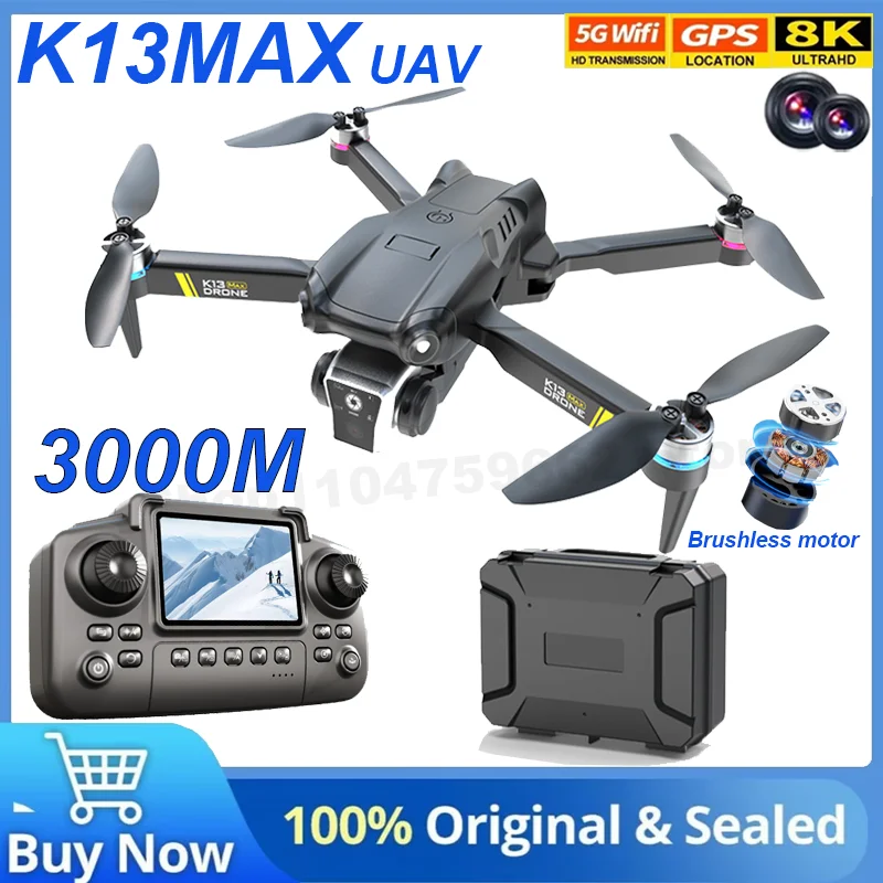 

K13MAX Дрон Профессиональный RC 8K HD Камера WIFI FPV Удержание высоты Жест Фотография Складной Экран Квадрокоптера Игрушки с дистанционным управлением