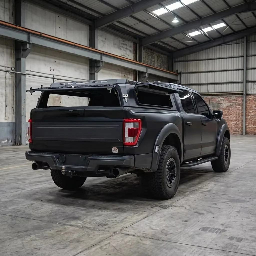 300KG Load Low Profile Aluminum Pickup Canopy for  F150 Raptor Half Height Truck Topper Offroad Overland Smartcap