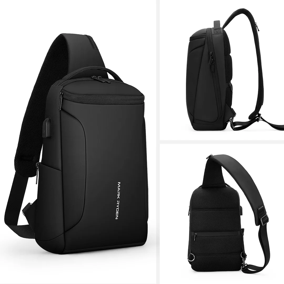 Mark Ryden, bolso cruzado para hombre, bolsas de mensajero de hombro para iPad de 12 pulgadas, impermeable, con recarga USB, bolso de pecho para hombre