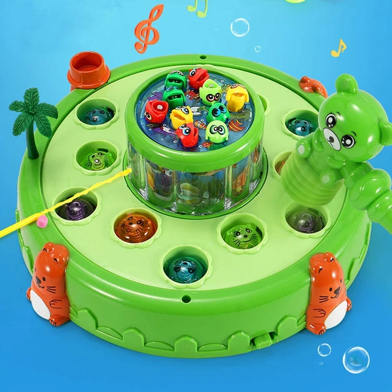 Jeu coule Whack A Mole et jouet de pêche magnétique pour les tout-petits, jouet d'apprentissage du développement précoce, cadeau amusant, 2 en 1