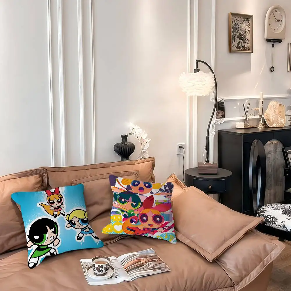 

P-Powerpuff G-Girls Personalized Picture Text Home Decorative Pillows Household Gifts 45x45cm