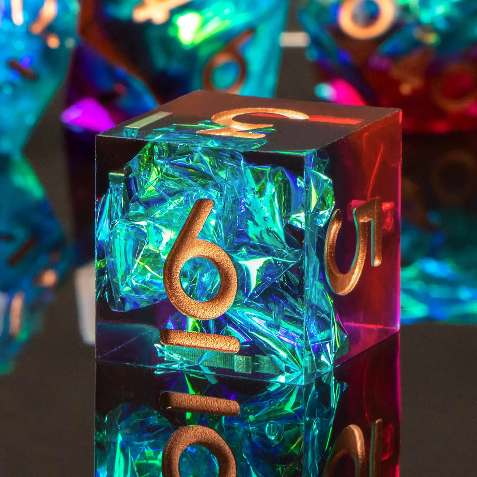 

Resin Sharp Edged DND Dice, Handmade Dungeons and Dragons Dice Set D&D, RPG Polyhedral D and D Dice Set for Role Playing Game
