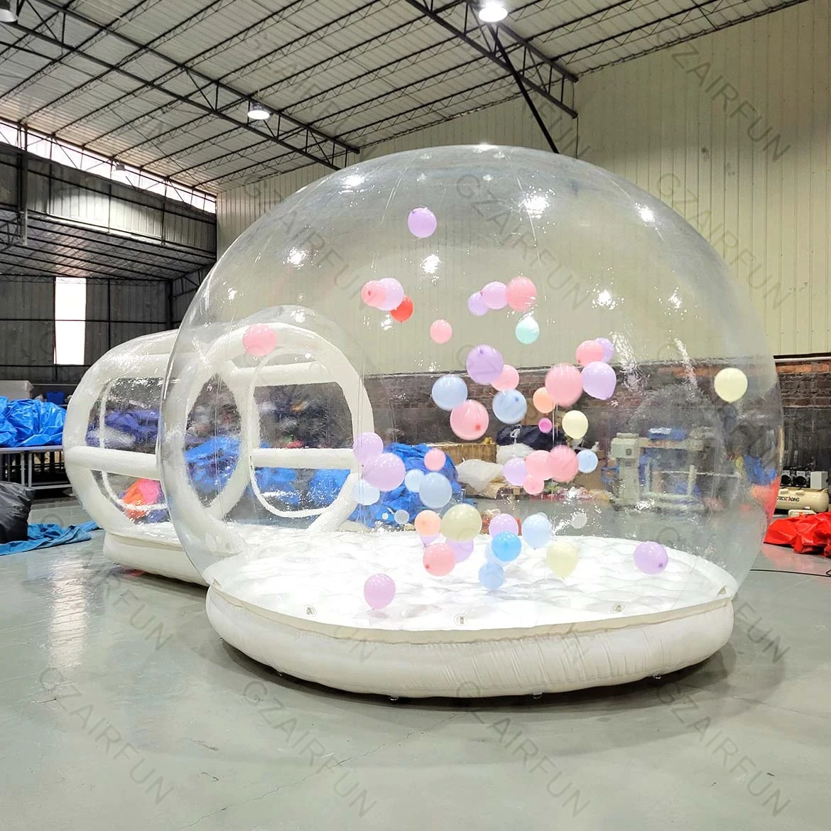 Casa de burbujas inflable con luz LED, tienda de burbujas de PVC comercial personalizada, casa de burbujas que rebota, castillo saltador inflable