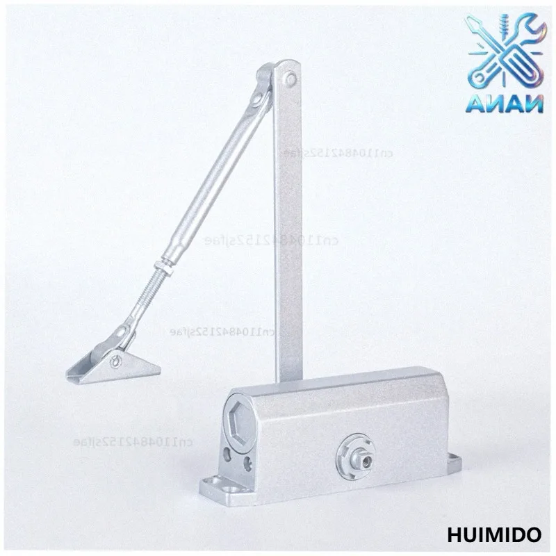 Square Silver Automatic Hydraulic Door Closer,45-65kg Load Capacity, Silent Soft Closure, Suitable for Doors 600-900mm Thickness