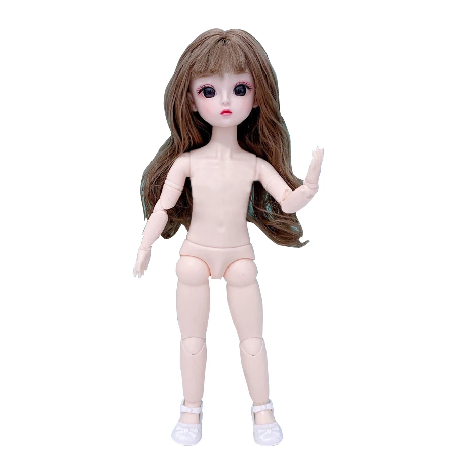 Figure Body 1/6 Manga Face Anime 3D Eyes 30cm Spherical Joint Nude ​Doll With Head & Shoes for Girls Cute Toys