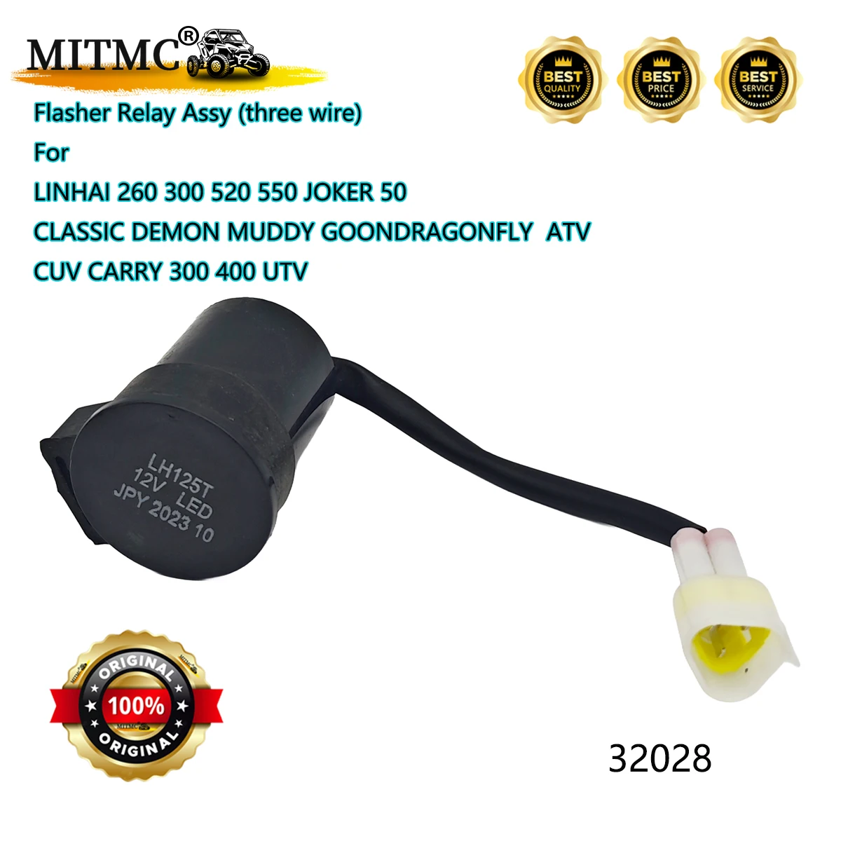 Flasher Relay Assy (three wire) For LINHAI 260 300 520 550 JOKER 50  DEMON MUDDY GOONDRAGONFLY  ATV CUV CARRY 300 400 UTV 32028