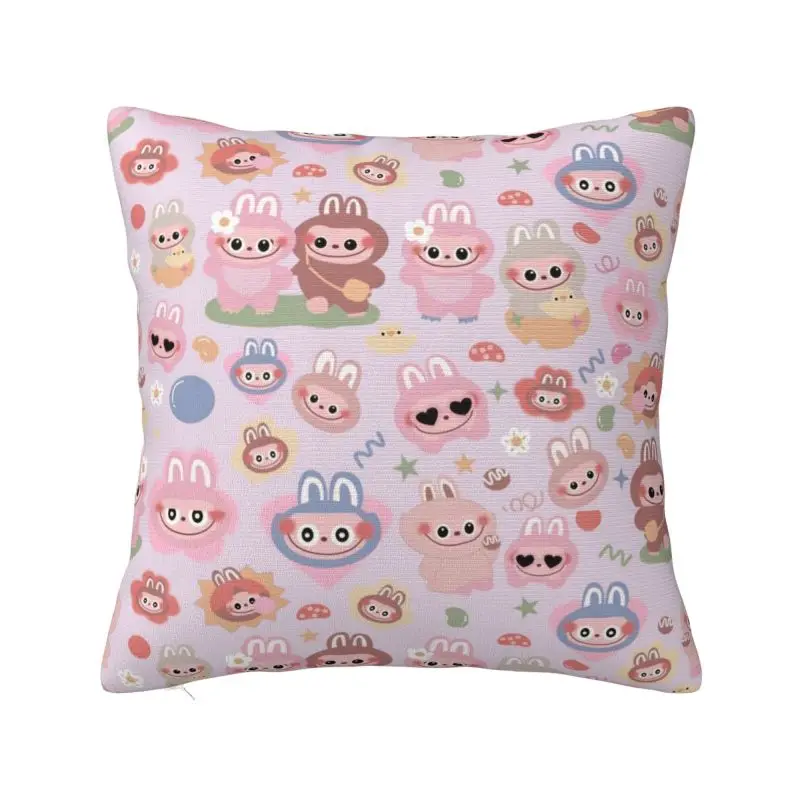 Custom Labubues Cushion Cover Print Square Throw Pillow Case for Sofa Pillowcase Decoration