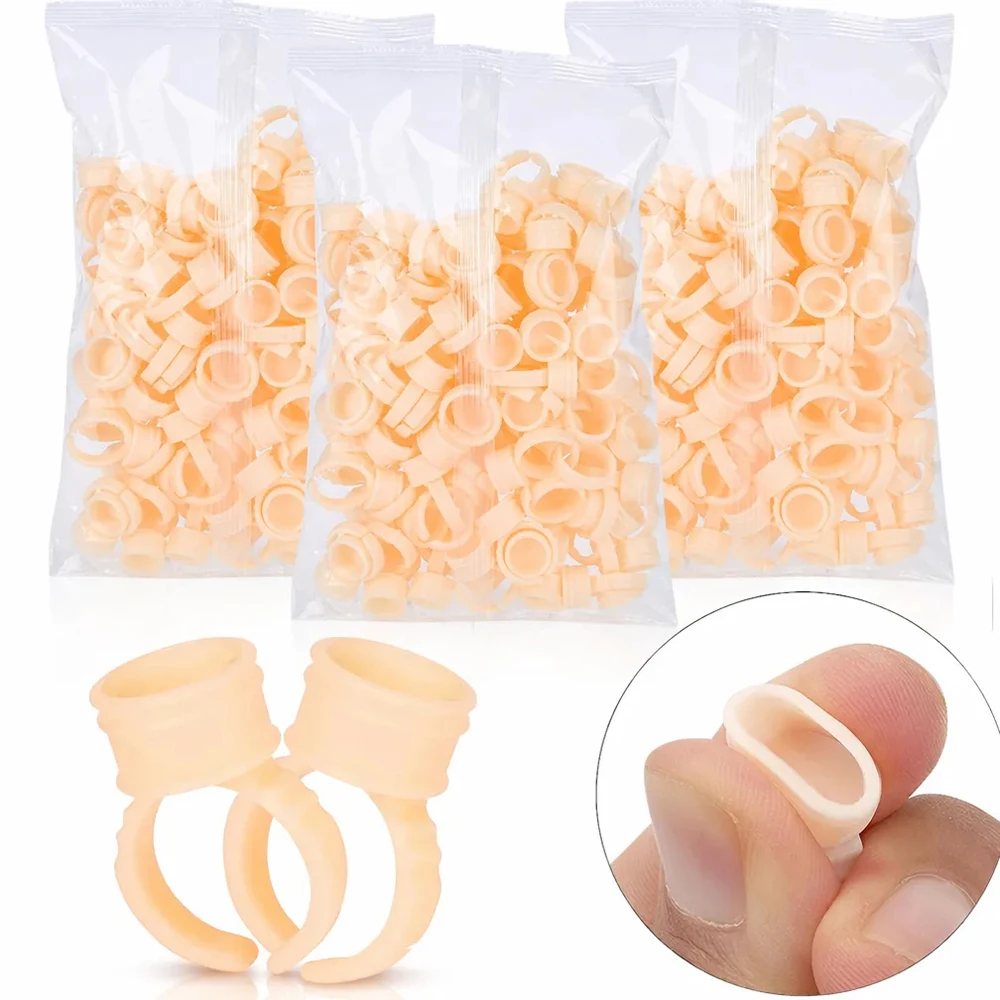 

100/500/1000Pcs Tattoo Ink Rings Cups Pigment Holder Disposable Soft Elastic Silicone Container for Eyebrow Lip Tattoo Accessory