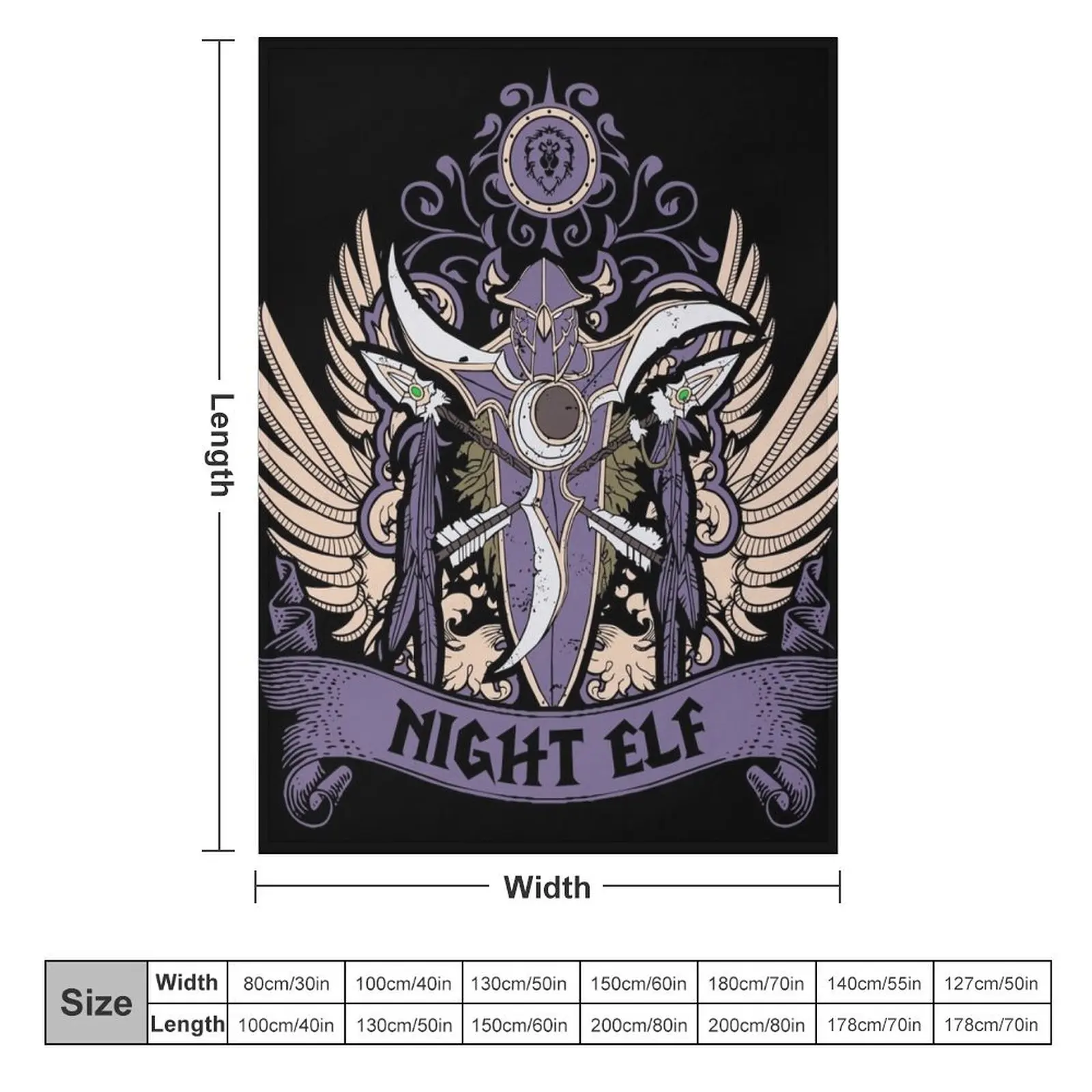 NIGHT ELF - ELITE EDITION Throw Blanket Flannel Fabric Luxury Designer Sofa Throw Blankets