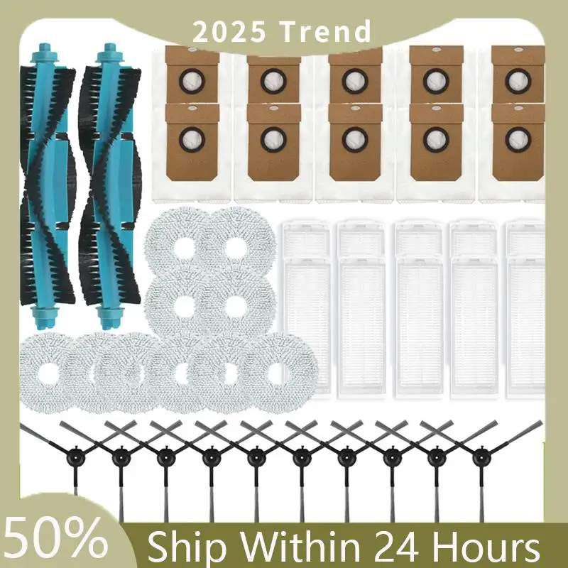 

For Conga 11090 Spin Revolution Roller Side Brush Hepa Filter Mop Dust Bag Robot Vacuums Replacement Parts Accessories