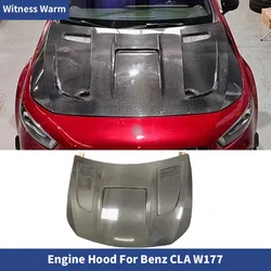 W177 W118 C118 Cla250 Cla45 A35 A45 Carbon Fiber FRP Front Engine Hood Bonnet Cover with Vents for Benz W118 C177 Car Body Kit