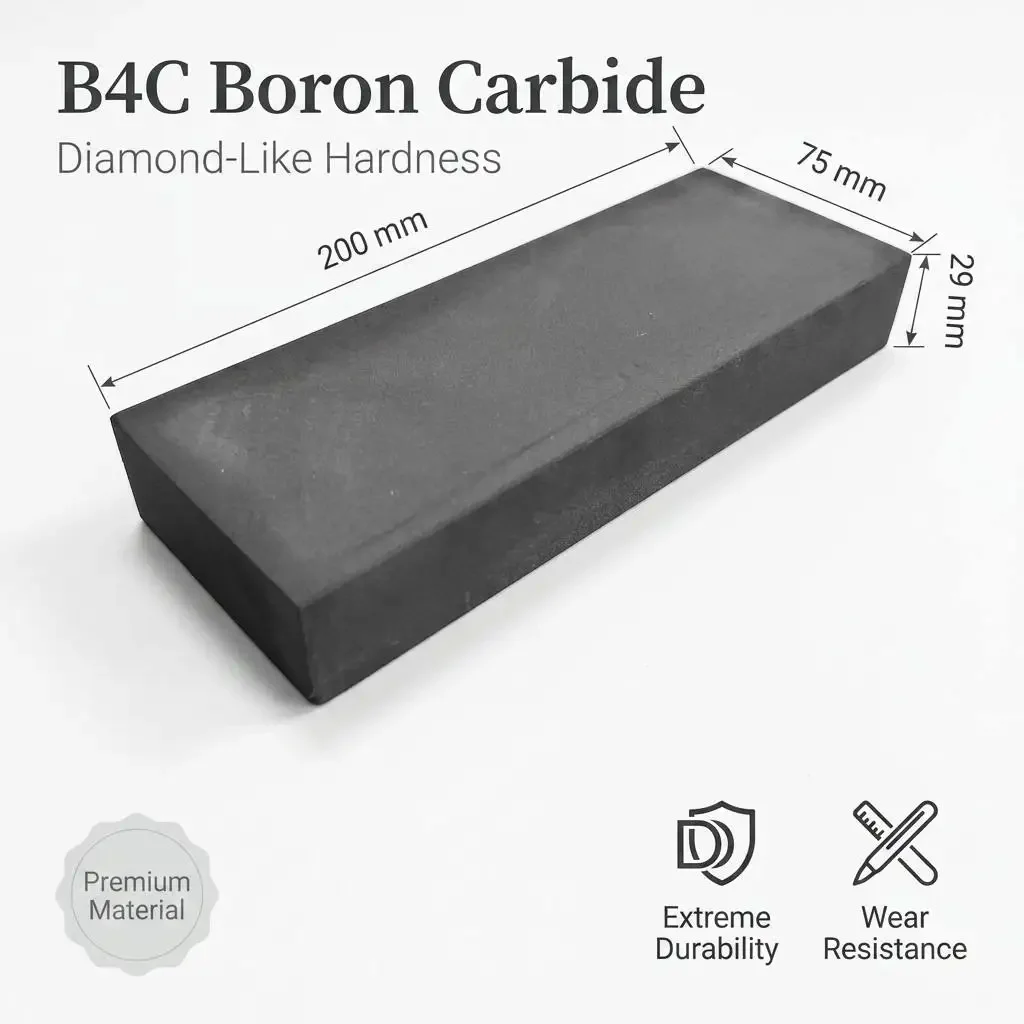 B4C Boron Carbide 800 Grit Black Whetstone 200X75X29Mm 1kg Large Water Stone Knife Sharpener for Kitchen Knives