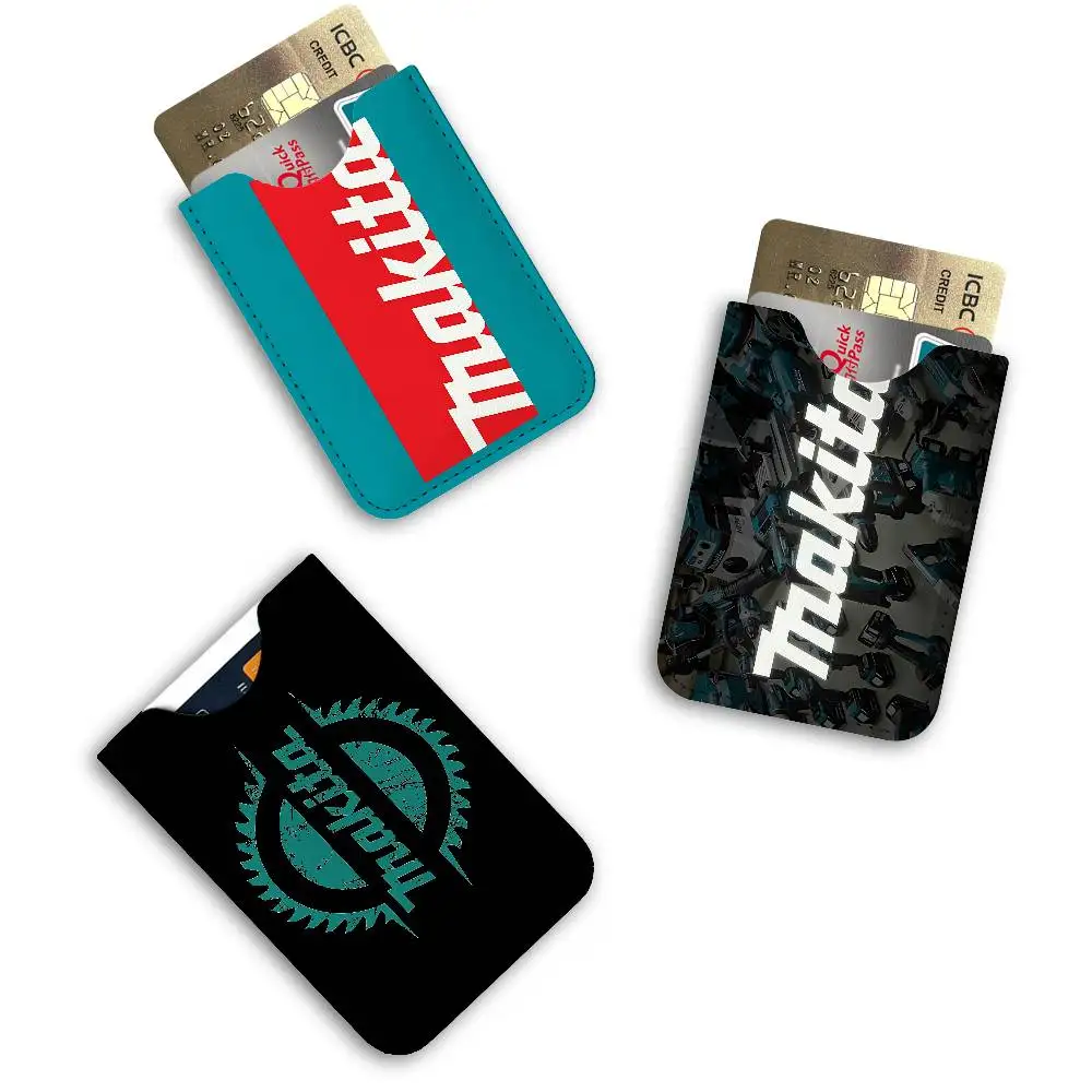 M-Makitas Tool Logo Light Soft Leather Mini Card Holder, Ultra Slim Credit Card Wallet for Unisex Pocket Card Storage