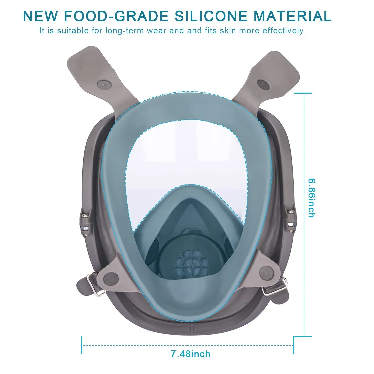 6800 Full Face Safety Work Gas Masks Survival Nuclear and Chemical with 40mm Activated Carbon Filter & Anti-Fog Design