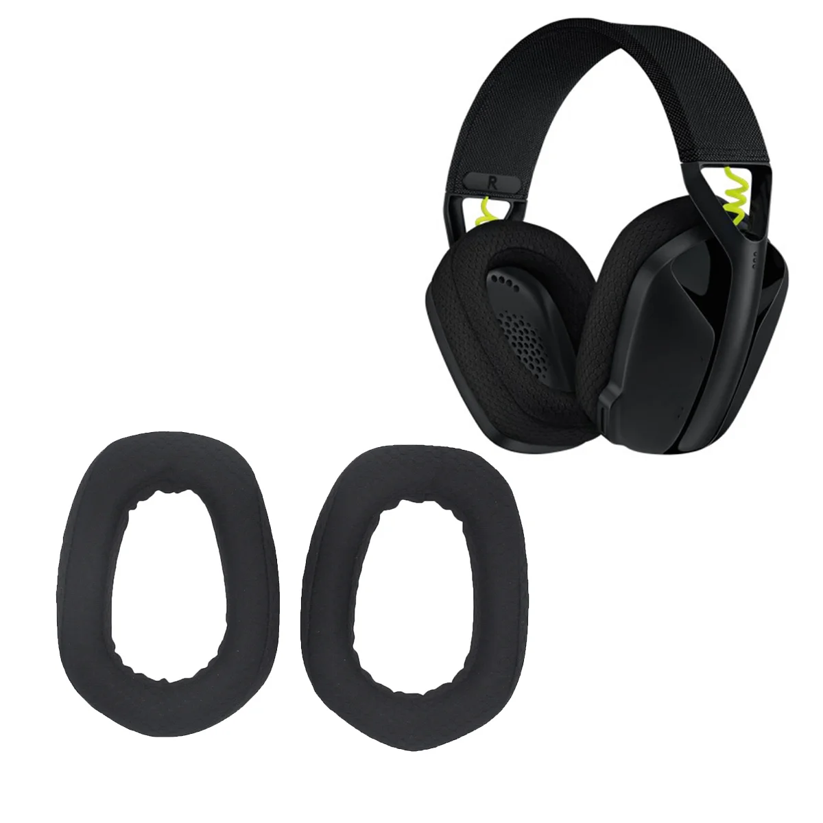 ชุดหูฟังสำหรับ Logitech G435ชุดหูฟังแบบพกพาเบาะรองหู G435บลูทูธสีดำ