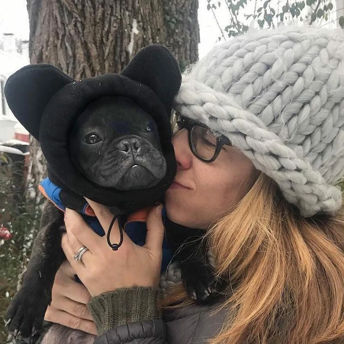 Cute Pet Dog Head Cover with Funny Ears, New Solid Color Warm Dog Hat, Casual Cozy Snood for Small Medium Dogs, Pet Daily Access
