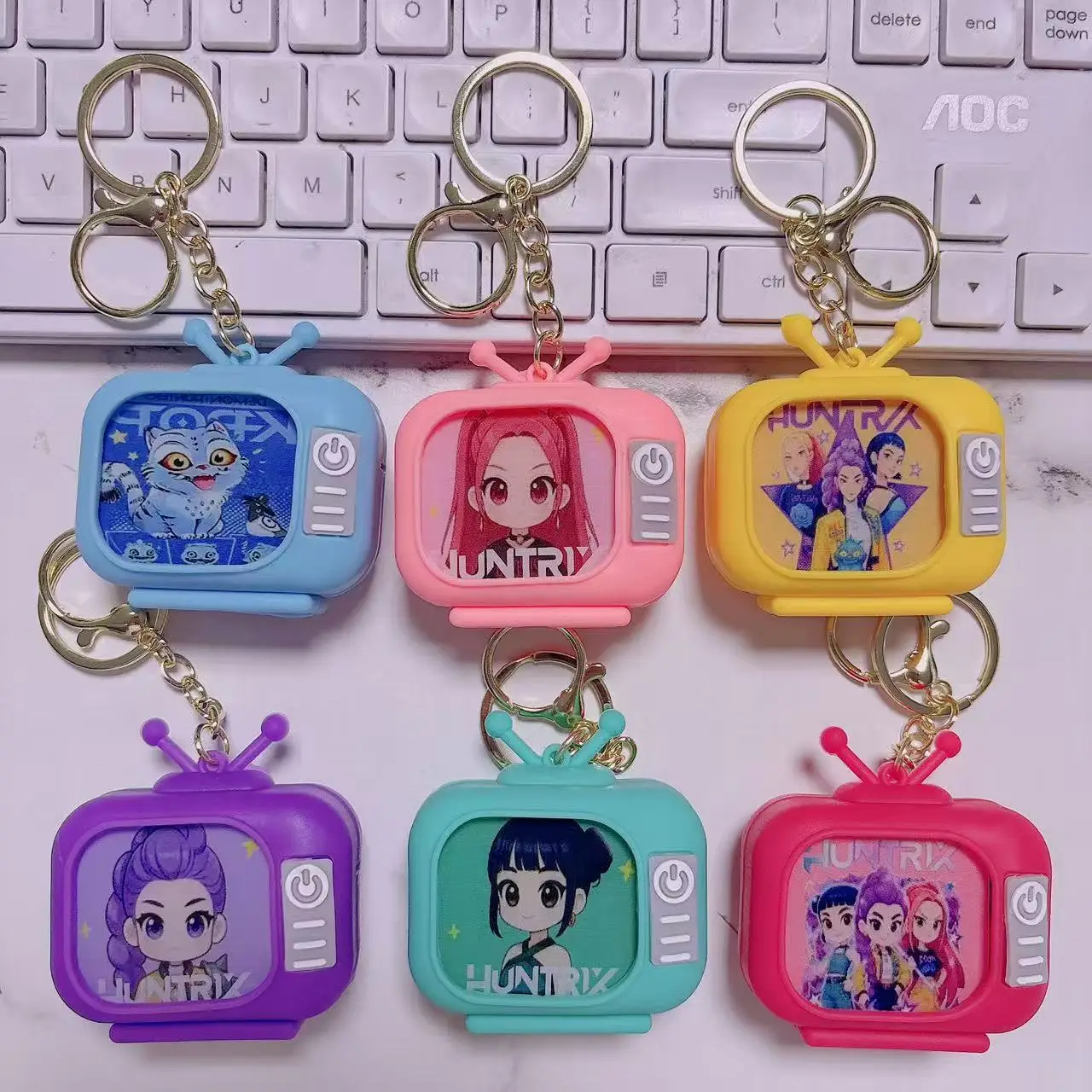 Kartun ﻿ ﻿   Demon Hunter Menina Grupo Anime Mercadoria Kpop Chaveiro Lampu Menyala Lampu Malam Hadiah Boneka Tas Dekorasi ﻿