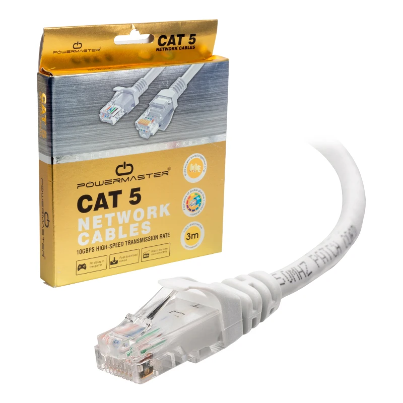 Cable. CAT5 3 meters gray POWERMASTER boxed