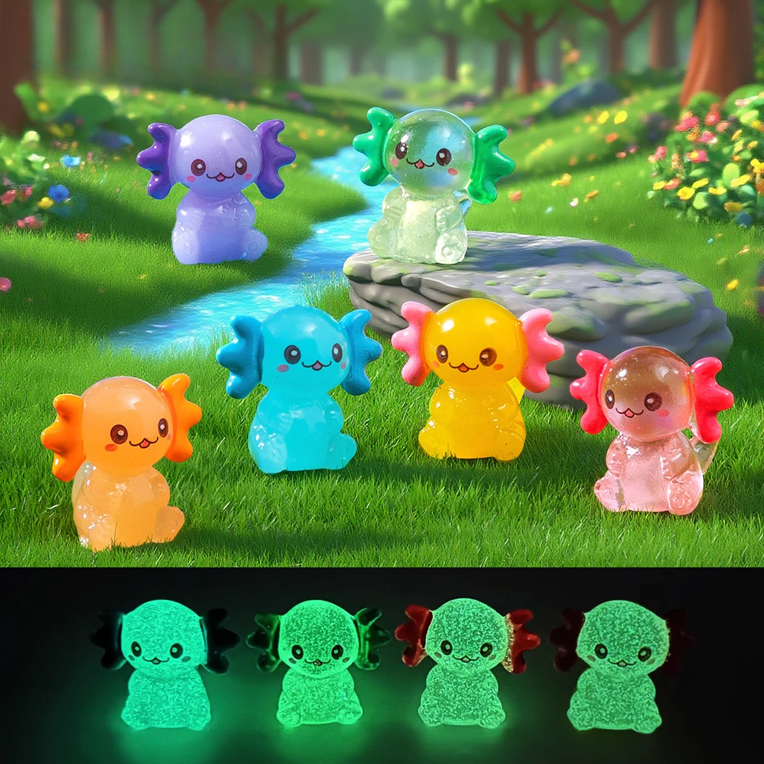 

100pcs Cute 3D Resin Animal Luminous Hexagonal Dragon Desktop Ornaments Wholesale Cabochon DIY Accessories for Jewelry